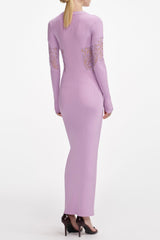 blanche Pink Viscose Knit Cut Out Maxi Dress