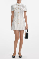 salome Check Boucle Mini Dress