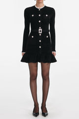 ingrid Black Chenille Knit Mini Dress