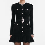 ingrid Black Chenille Knit Mini Dress