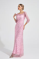 sarah Pink Diamond embellished tulle Maxi Dress
