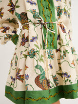 lauren floral print long sleeve Mini Dress in green