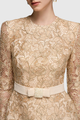 Anslie Lace Belted Mini Dress