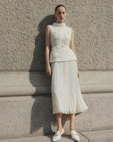zoe Cream Boucle Sleeveless Midi Dress