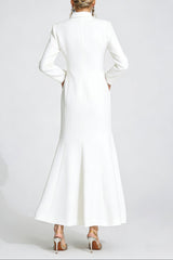 simona white Diamond embellished Maxi Dress
