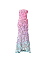 Off-Shoulder Sleeveless Gradient Dress
