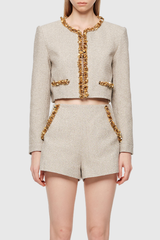 evangeline Sequin Jacket in apricot