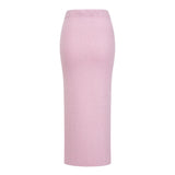 shirley Sequined Knit Cardigan & Skirt Set - pink