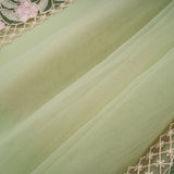 octavia Tulle Panel Floral Midi Dress in green