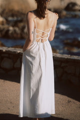 gloria flower detail strapless maxi dress - white