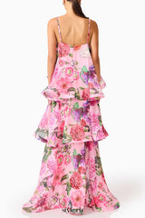 sandy Tiered Maxi Dress In pink Floral