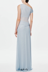 Edina Off Shoulder Twist Maxi Dress - Blue