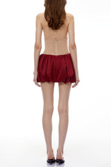 judy Red Halterneck Embellished Bubble Mini Dress