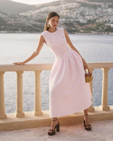 jocelyn Bowknot-Side Bandage Strapless maxi Dress in black