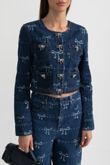 alisa blue Long Sleeve Denim Jacket