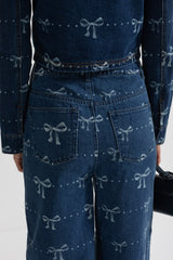 alisa blue Long Sleeve Denim Jacket