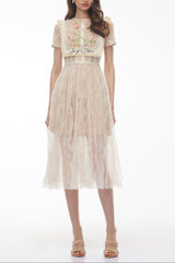 wendy White Floral Embroidered Maxi Dress