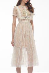 wendy White Floral Embroidered Maxi Dress