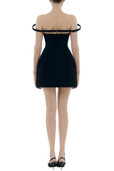 Kassiani Off Shoulder Mini Dress - Black