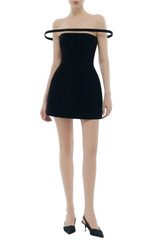Kassiani Off Shoulder Mini Dress - Black
