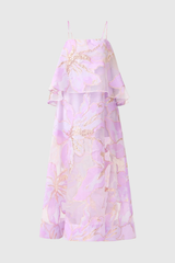 Lennox Floral Jacquard Maxi Dress - Purple