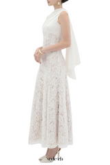 Litare Sleeveless Lace Scarf Maxi Dress
