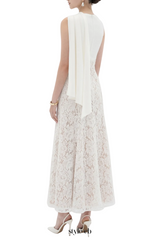 Litare Sleeveless Lace Scarf Maxi Dress