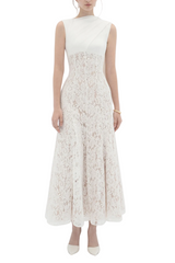 Litare Sleeveless Lace Scarf Maxi Dress