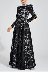 sheila Black Diamond embroidered tulle Maxi Dress