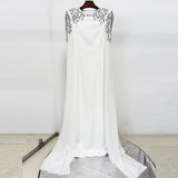 white diamond long sleeve maxi dress