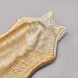 yellow Gradient bandage sleeveless bodycon mini dress