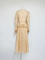 rebecca Floral Lace Blouse & Skirt Set in apricot