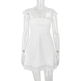SATIN LACE MINI DRESS