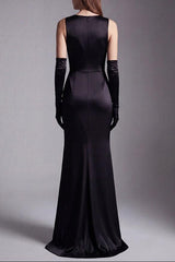 anila Black featuring floral embroidery jersey maxi dress