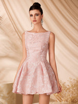 linda Jacquard sleeveless a-line mini dress - pink