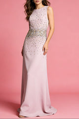 pink sleeveless vest maxi dress