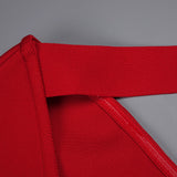 CUTOUT HALTER BACKLESS DRESS IN RED