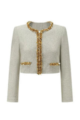 evangeline Sequin Jacket in apricot