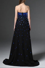 beaded diamond blue diamond bandeau dress