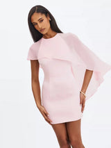 wendy cape bodycon mini dress - pink