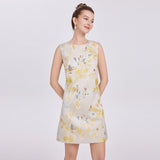 heloise multicolor floral embroidery sleeveless mini dress