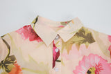 dolores colorful Floral print shirt collar maxi dress