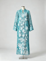 vivien Beaded floral embroidery maxi dress - blue