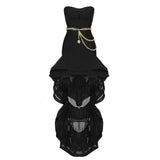 selena black ruffle trim Corset mini Dress