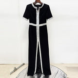 beverly rhinestone embellished maxi dress in black