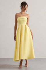 white bandeau midi dress