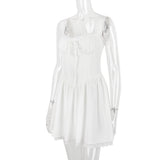 LACE CORSET MINI DRESS IN WHITE