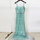 nail bead sequin mesh dress