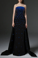 beaded diamond blue diamond bandeau dress