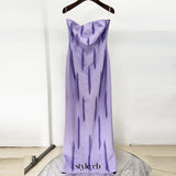 purple embellished off-shoulder maxi dress